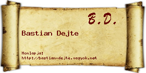 Bastian Dejte névjegykártya